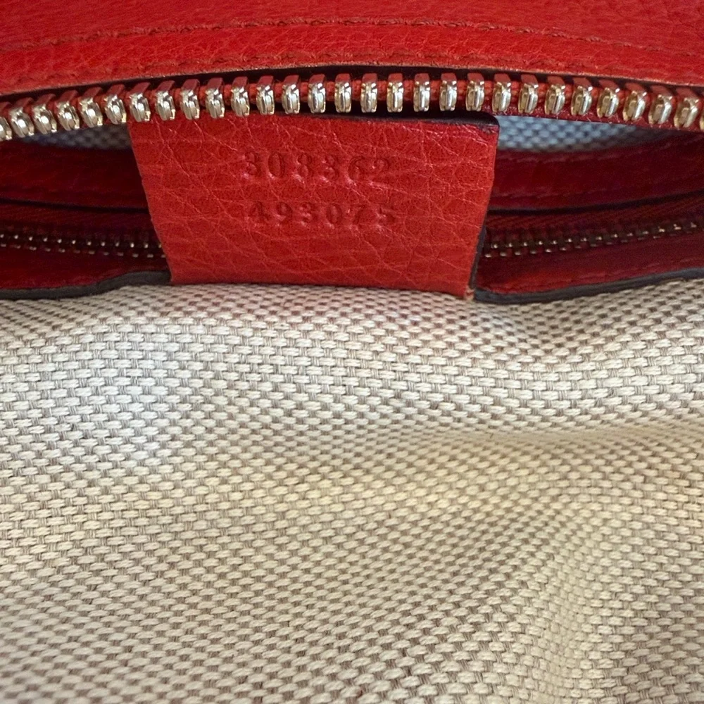 GUCCI Interlocking G Soho Pebbled Leather with strap ✨ Gorgeous burnt orange - Picture 15 of 15